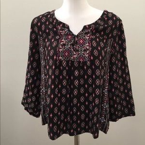 American Rag Cie boho ethnic loose blouse
